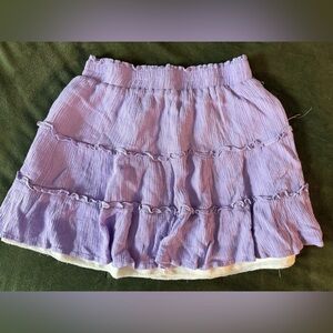 Chic Lilac Ruffled Mini Skirt
